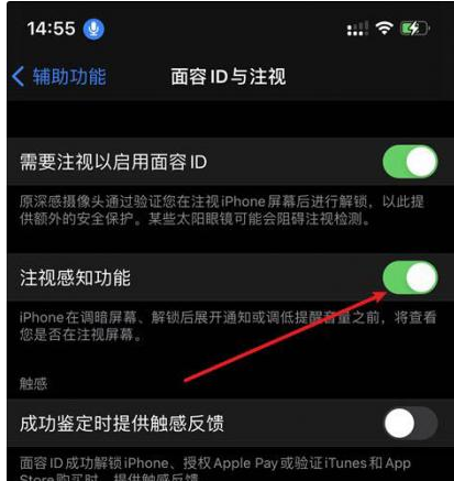 襄阳苹果14维修网点分享iPhone14注视感知功能有什么用 