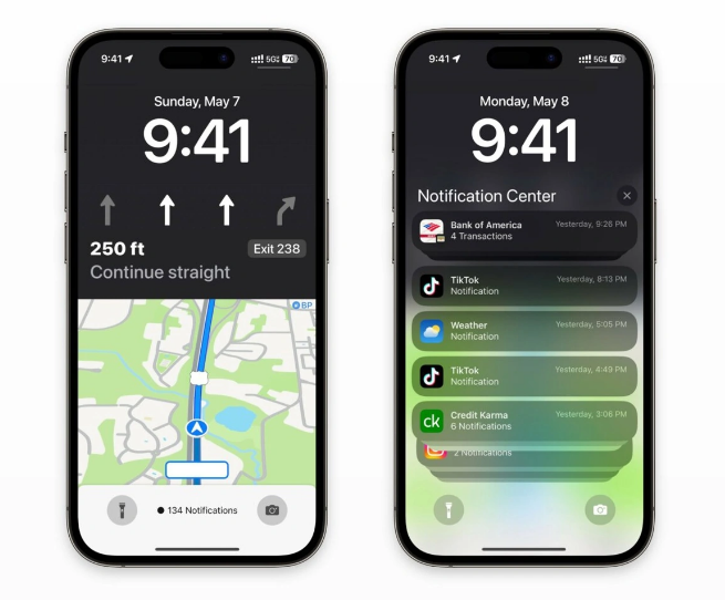 襄阳苹果维修服务分享iOS17锁屏地图导航半屏显示长什么样 